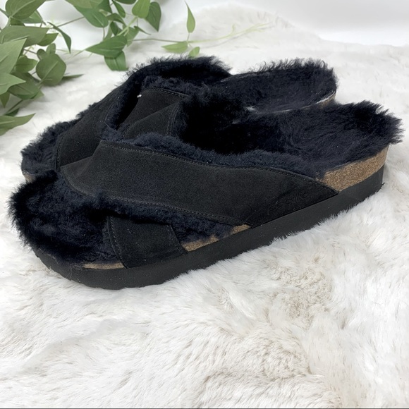 Birkenstock Platform Daytona Leather Sandals 39 8 - 8.5 fur Birkenstock slides - Picture 10 of 12